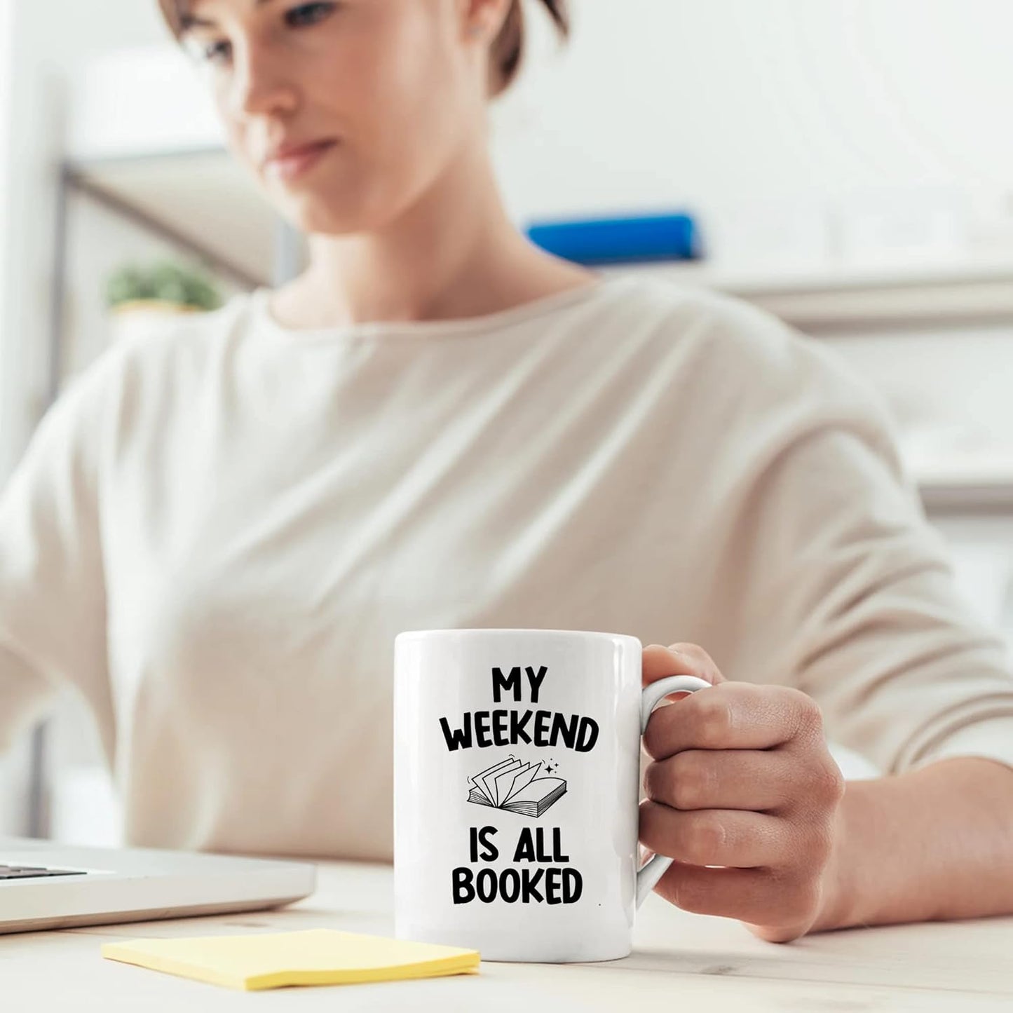 My Weekend Is All Booked Librarian Book Lover Coffee Mug 11 oz Reader Reading Library Science Student Ceramic Cup White