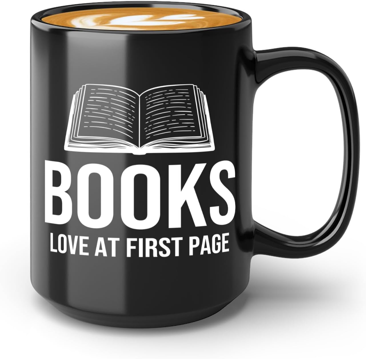 Book Lover Coffee Mug 15oz Black -Books Love at - Bookworm Literature Library Book Lover Reader Booked Editor Intellectual Studious