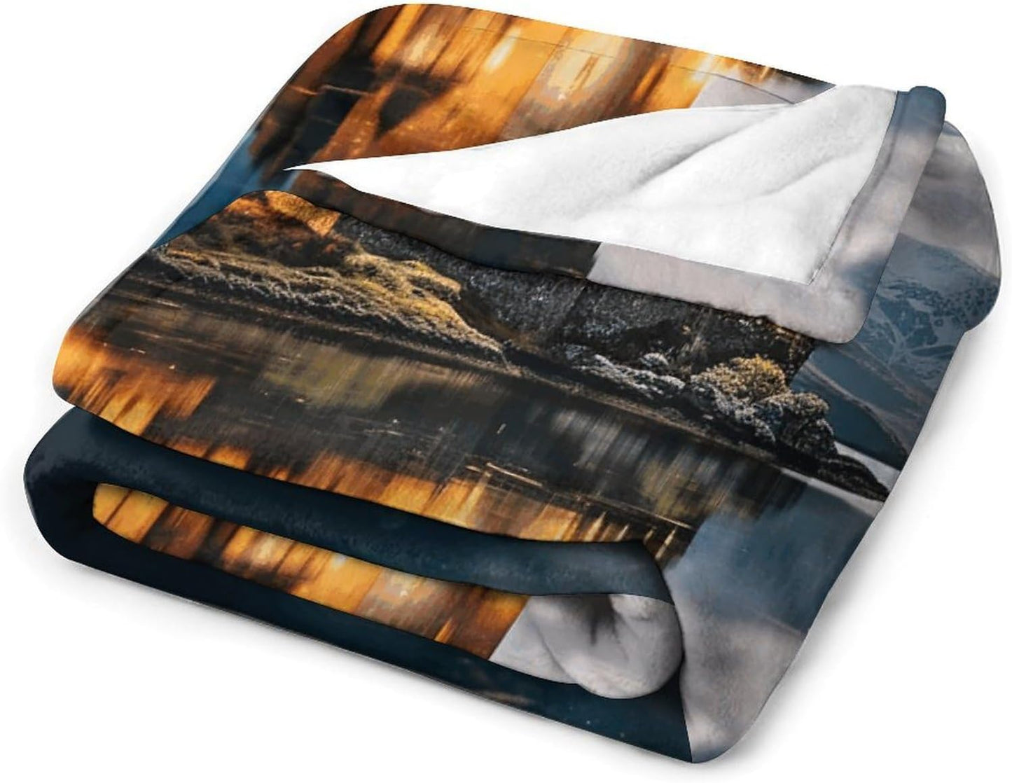 A Castle by The Lake Throw Blanket for Couch Super Soft Warm Lightweight Throw Blankets Cozy Flannel Bed Blanket Cute Decorative Blankets for All Seasons Home Decor Gift 60"*80"（150 * 200cm）