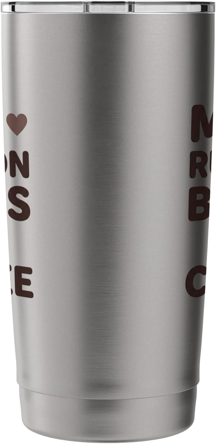 Mom Runs On Books and Coffee Reading Caffeine Enthusiast Stainless Steel Insulated Tumbler