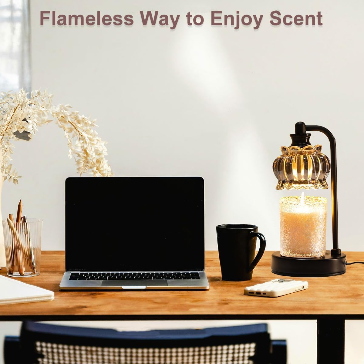 Candle Warmer Lamp with Timer, Dimmable Candle Lamp Wax Melt Warmer with 2 Bulbs, Electric Candle Warmer Lamp for Bedroom Living Room House Warming Gifts for Women Mom