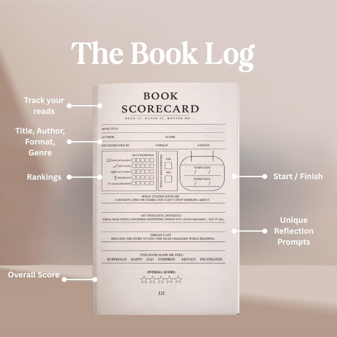 Reading Journal & Book Log – 120 Reviews Hardcover Reading Journal by Curation Station, Reading Tracker, TBR List, Club Notes for Book Lovers
