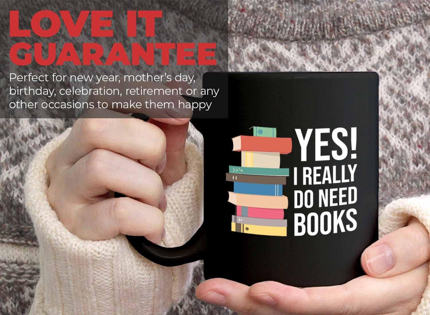 Bubble Hugs Writer Coffee Mug 11oz Black - Yes I Really Do Need All These Books - Reading Book Lover for Bookworm Bibliophile Librarians Author Readers Bookish