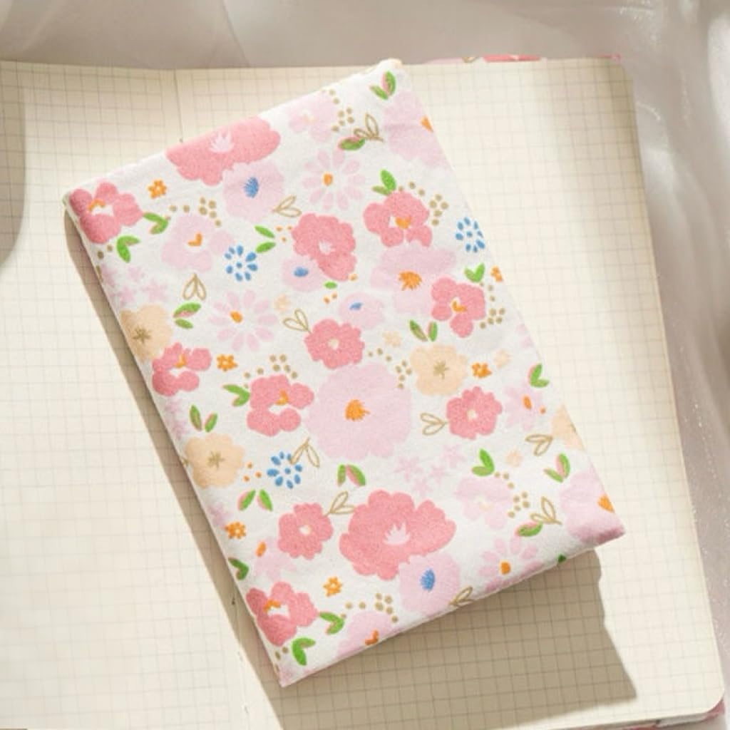 A 5 Handmade Notebook Cover Journal Cover, Protector for Paperback Hardcover Book Adjustable Soft Canvas Fabric Dust Jacket Covers for Bible, Planner, Reading Lovers