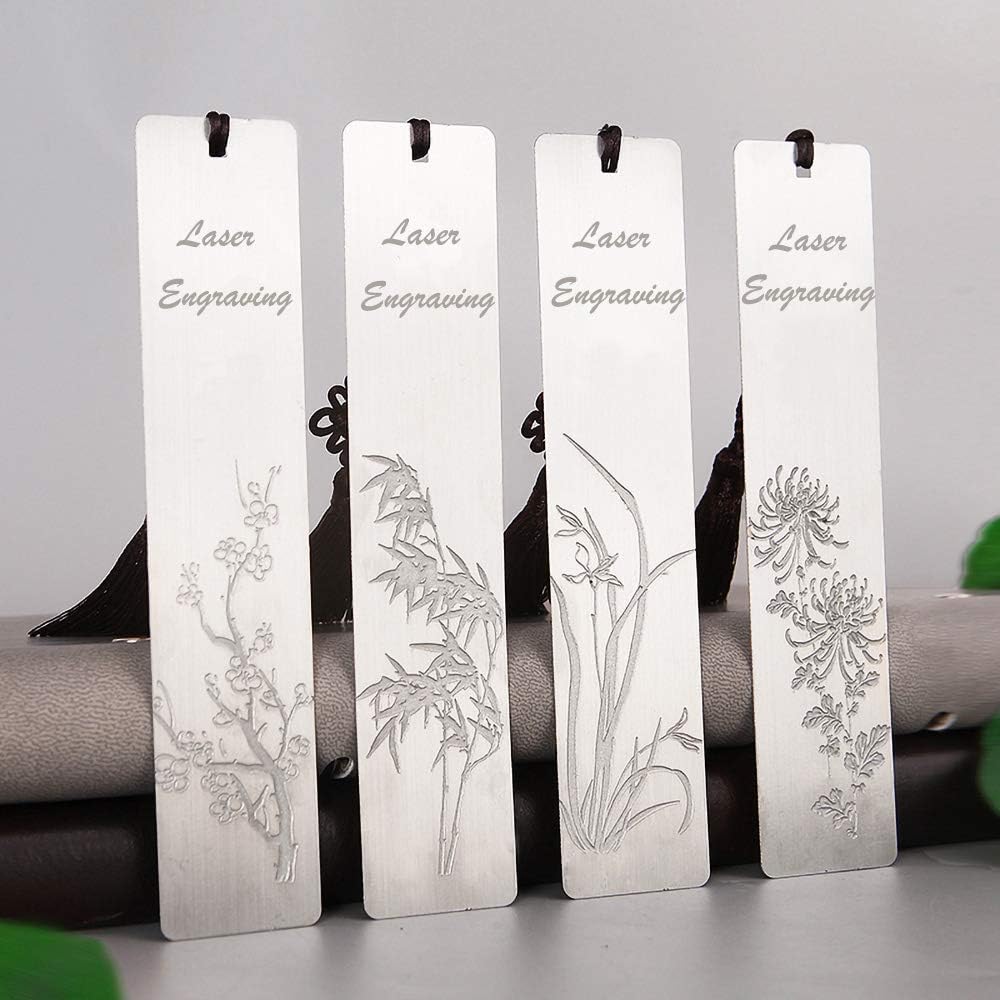 4 Pcs Freely Createable Silver Metal Tassel Bookmarks - As The Best Gift