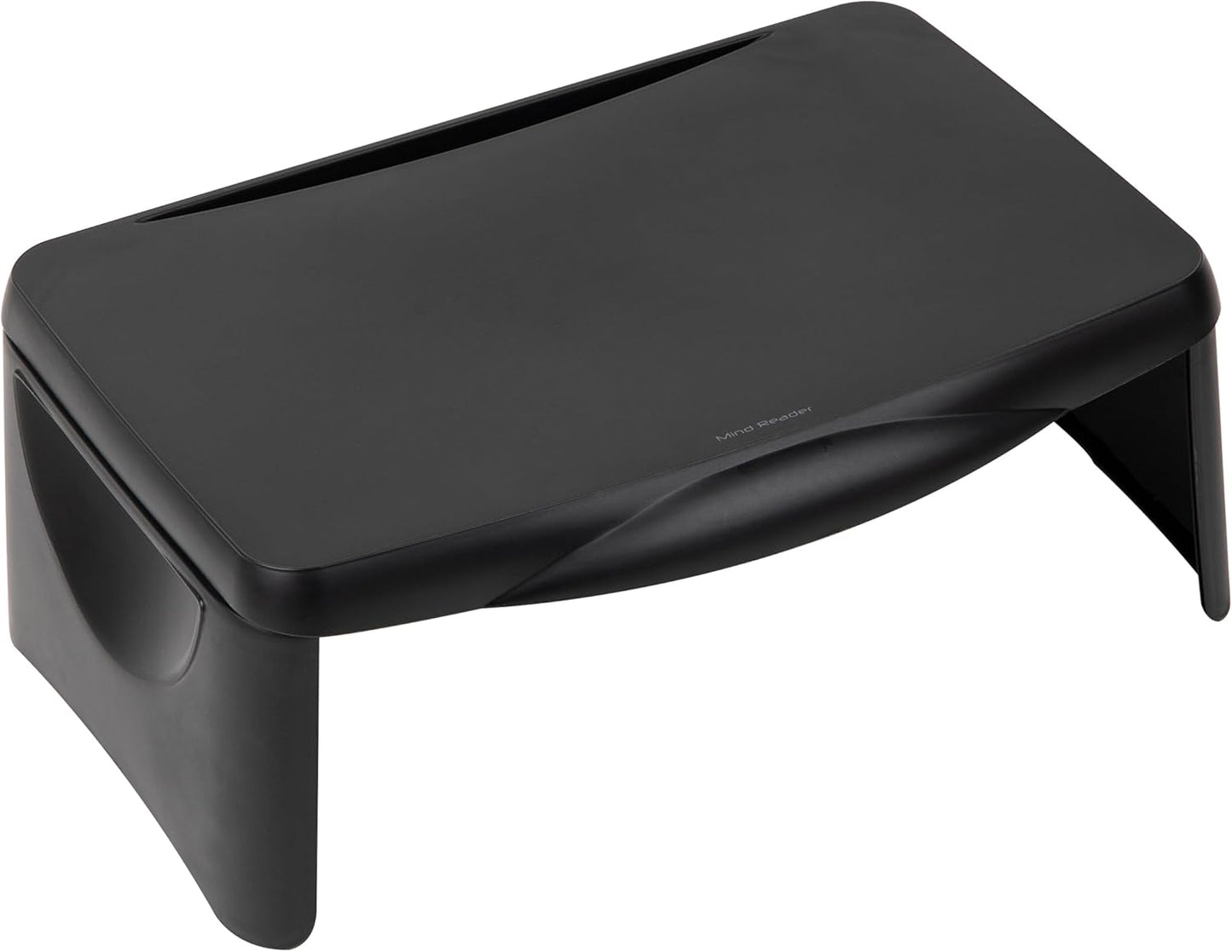 Mind Reader Lap Desk/Laptop Stand, Bed Tray, Folding Legs, Portable, Dorm, Plastic, 18.75" L x 11.25" W x 7.25" H, Black