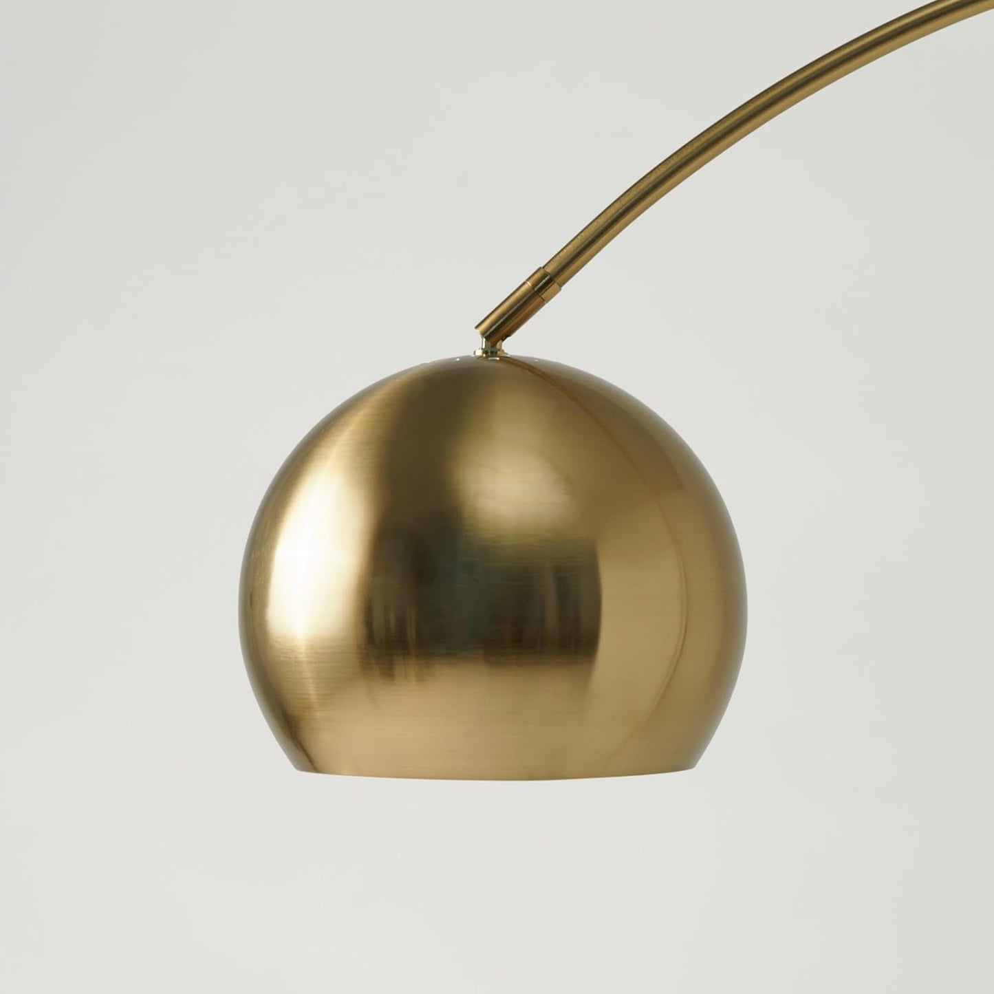 Brightech Olivia Floor Lamp - Chic Arc Lamp with Rounded Spolight Head and Marble Base for Living Room, Tall Standing Lamp with LED Light Bulb for Bedroom Reading, Boho Home Decor for Office - Brass