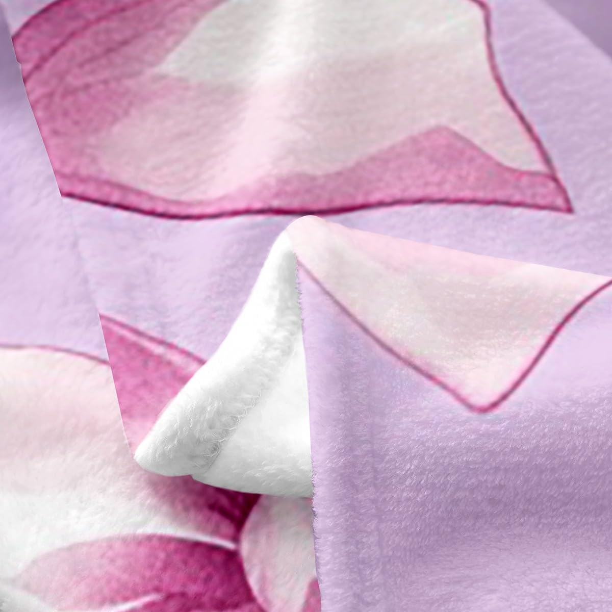 Erosebridal Bowknot for Kids, Dreamy Princess Bowknot Flannel Blanket Queen 90x90 Pink Bow Sofa Fleece Blanket Kawaii Bow Knot All Seasons Fuzzy Plush Throw for Girls Teens Women Adult, Purple Pink