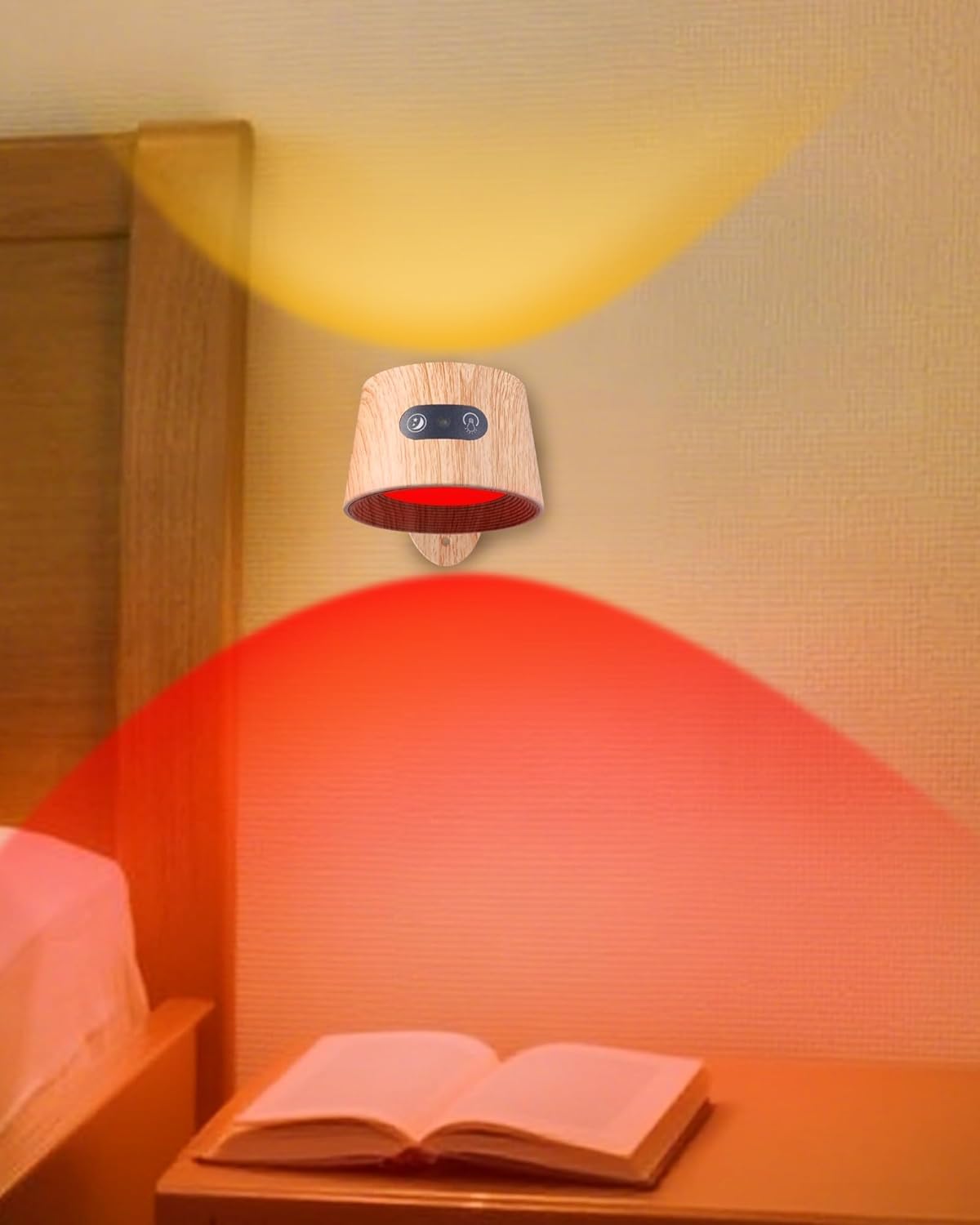 Aoife 2Pack 670nm Red Light Therapy Lamp for Sleep, LED Wall Sconce Lights Lamp with 360°Rotation Lighting Touch and Remote Control, Amber Night Light with 3 Brightness for Bedroom Reading Bedside