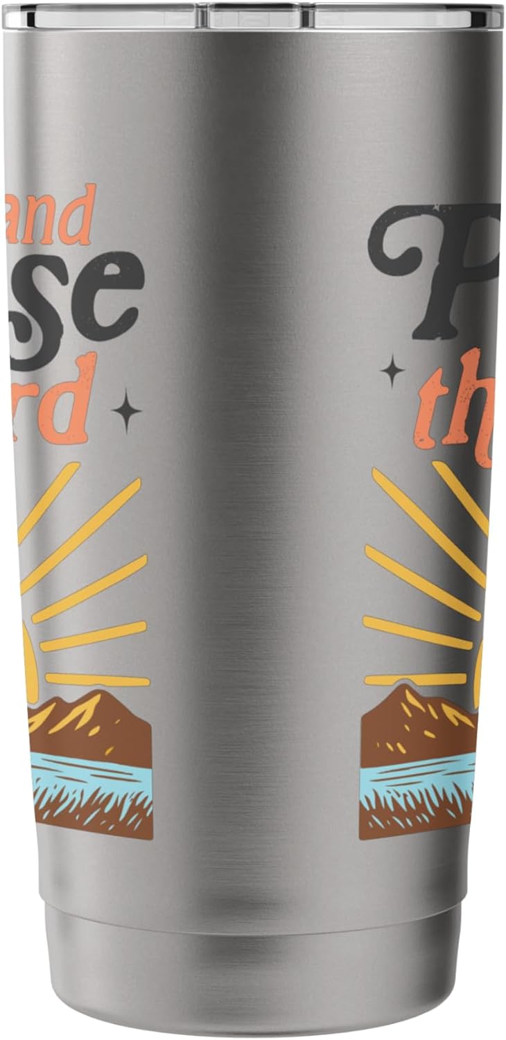 Rise and Praise the Lord – Retro Christian Sunburst Stainless Steel Insulated Tumbler