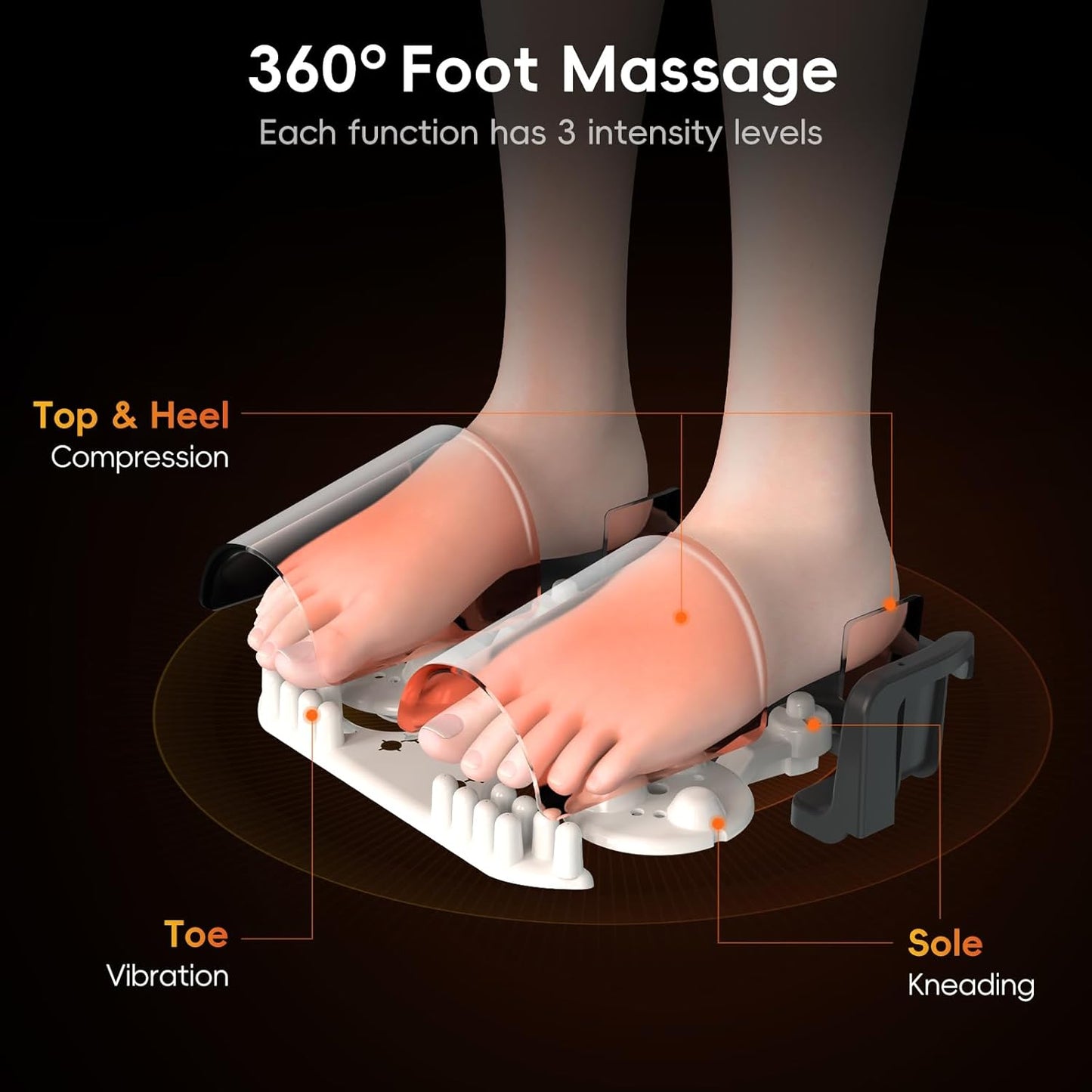 Howdy Heated Foot Massager Machine with Remote for Neuropathy, Shiatsu Feet Massager with Kneading&Compression for Plantar Fasciitis Pain Relief, 2026 Valentine's Day Gift for Her/Him