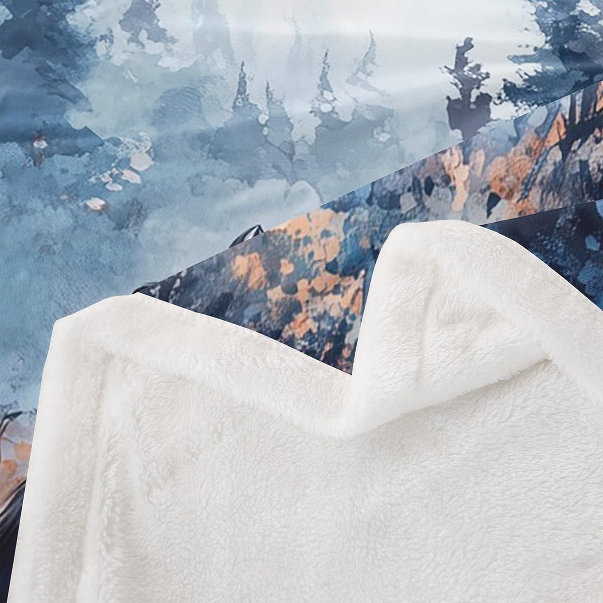 Erosebridal Kids Skunk Throw Blanket Baby Size, Cute Wild Animals Fleece Blanket Smoky Mountain Sherpa Blanket for Boys Girls Teens Adult Women Bedroom, Farmhouse Flower Wildlife Flannel Blanket