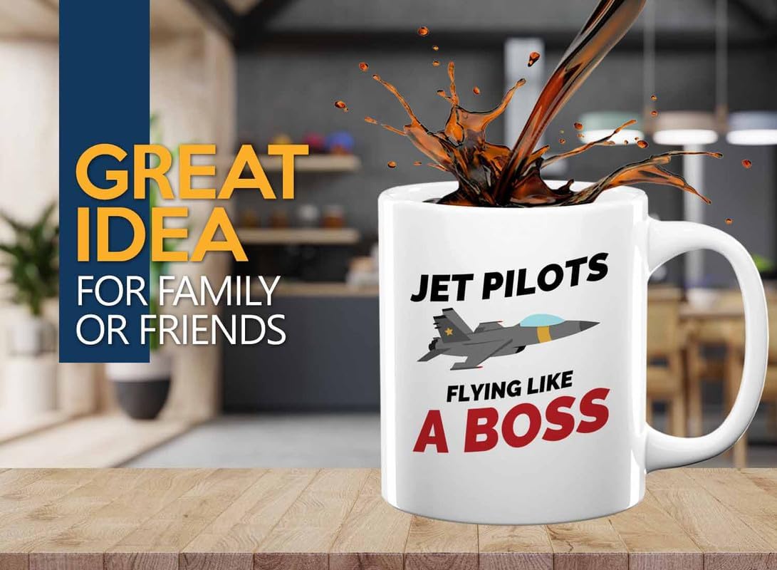 Jet Pilot Coffee Mug 11oz White - Flying like a boss - Pilot Gifts Airplane Flying Captains Aviator Airline Aviation