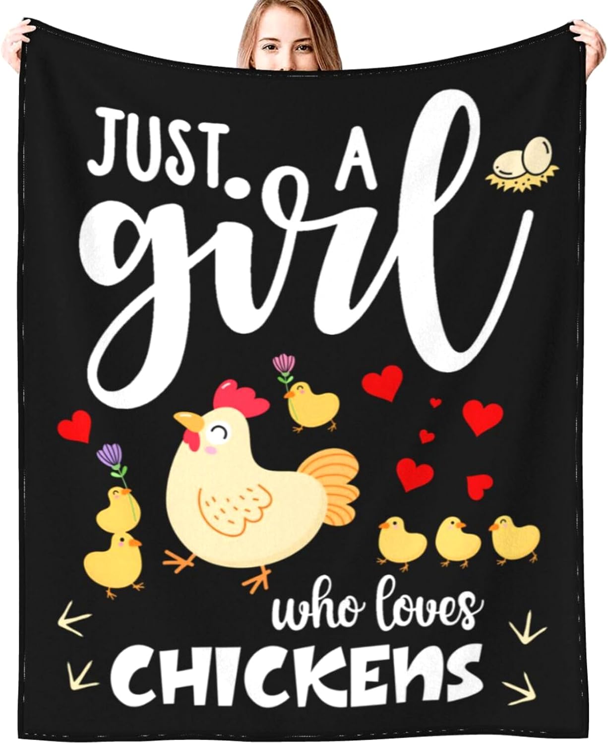 Chicken Blanket Flannel Soft Cute Rooster Throw Blanket Animal Chickens Gifts Decor for Girls 50"x40"