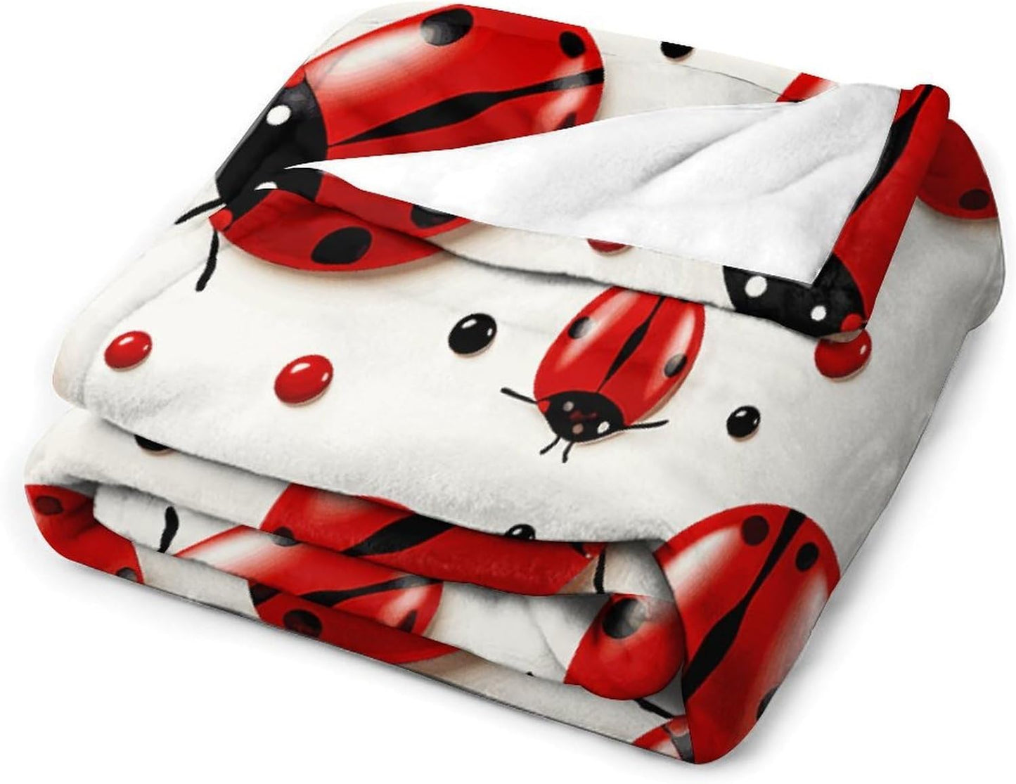 Red Ladybug Blanket Super Soft Lightweight Throw Blanket Cute Cozy Warm Bed Blanket Decorative Fuzzy Blanket All-Season Home Decor Gift for Sofa Couch Living Room 30"*40"（76 * 100cm）