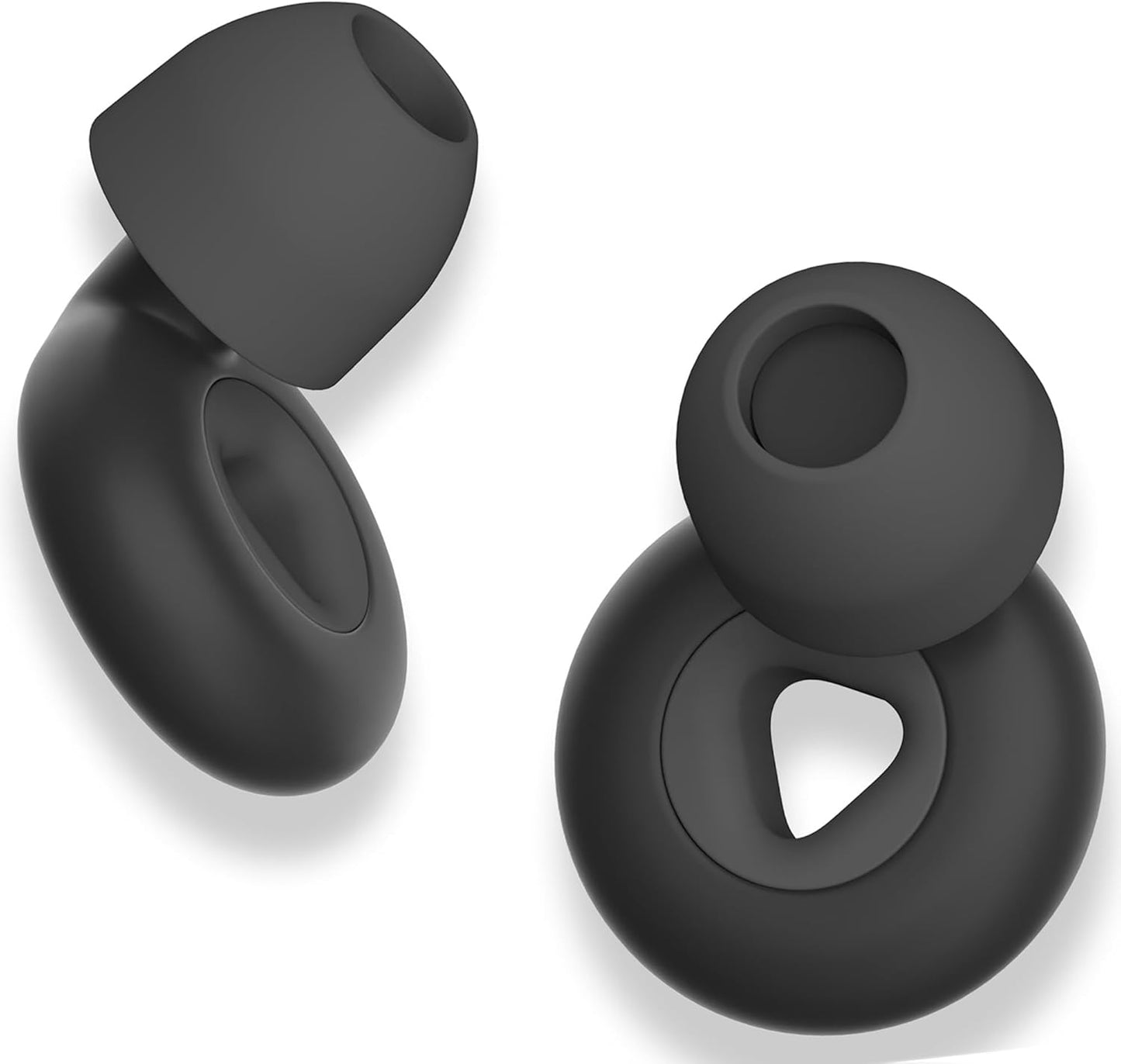 Ear Plugs for Sleeping Noise Cancelling, Reusable Hearing Protection in Flexible Silicone, Noise Cancelling Earplugs for Sleep - 6 Ear Tips in S/M/L, 25dB Noise Cancelling Black