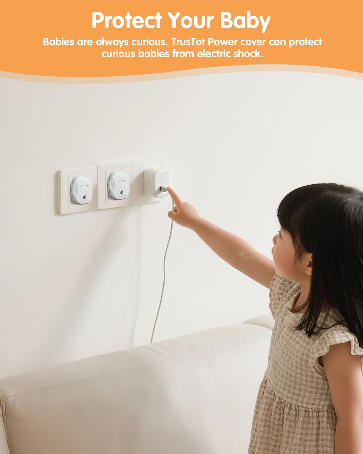 Outlet Covers Baby Proofing, 24 Pack Plug Covers Baby Proofing, Outlet Plug Covers for US 3-Prong to Prevent Electric Shock, Outlet Covers for Home, Office, School, Kindergarten, White