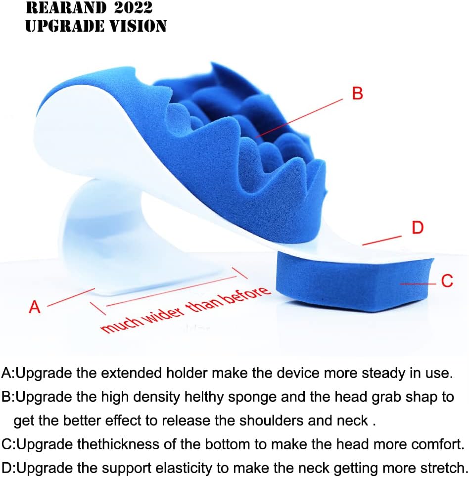REARAND® Neck and Shoulder Relaxer - Ergonomic Neck Stretcher for Pain Relief, Chiropractic Pillow for Hump Spine Alignment, TMJ Muscle Relaxation, Tension Headache Relief, and Insomnia Relief