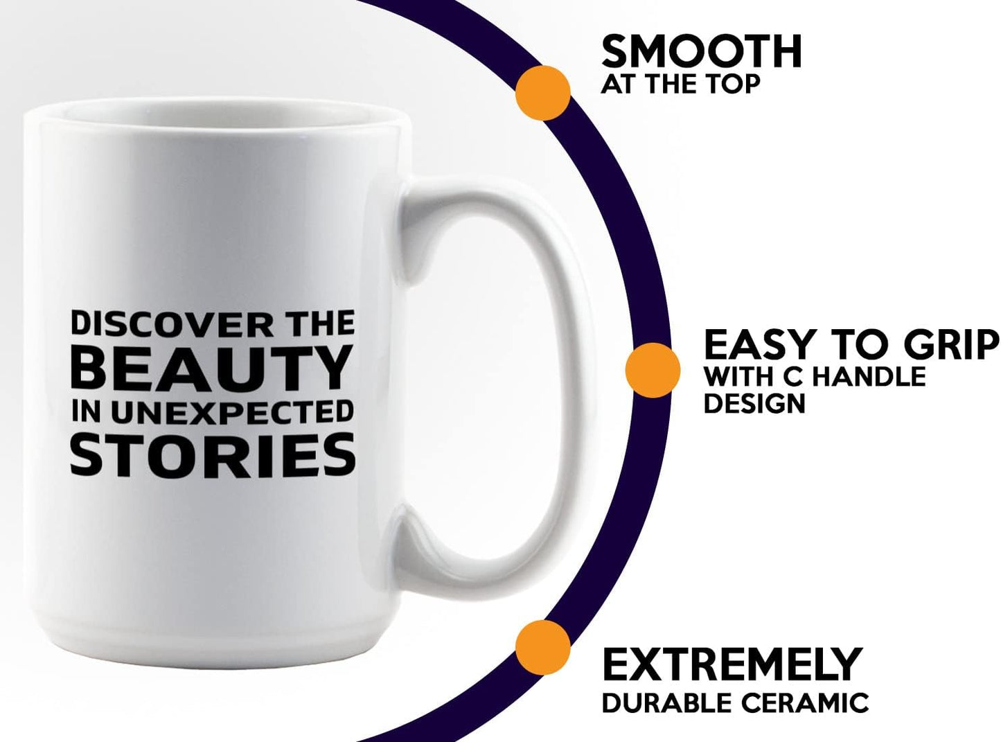 Journalist Coffee Mug 15oz White -Discover the Beauty - Reading Lover Book Club Gift Author Appreciation Writer Journalism Novelist Scriptwriter