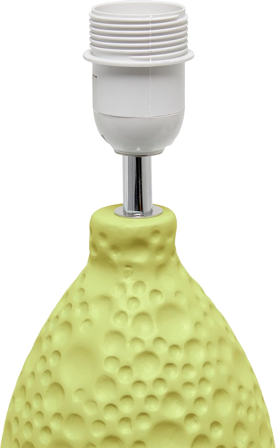 Simple Designs LT2003-GRN Textured Stucco Ceramic Oval Table Lamp with White Fabric Shade, Green