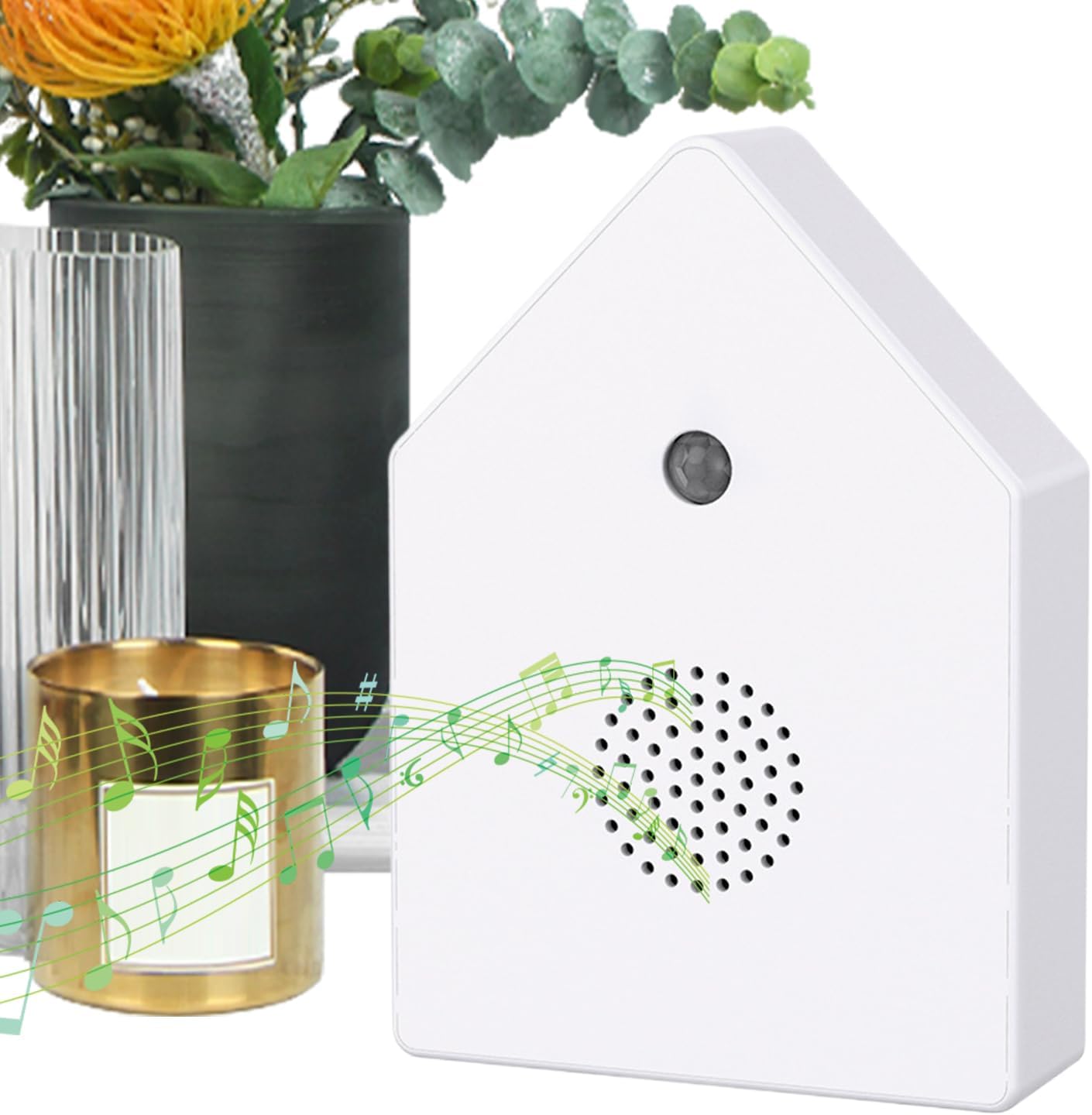Bird Sound Machine - Motion Sensor Singing Bird Box, Relaxing Nature Audio Device with Automatic Chirping Feature, Ideal for Home Bathroom Bedroom Living Room Spa Yoga Space Women Gift
