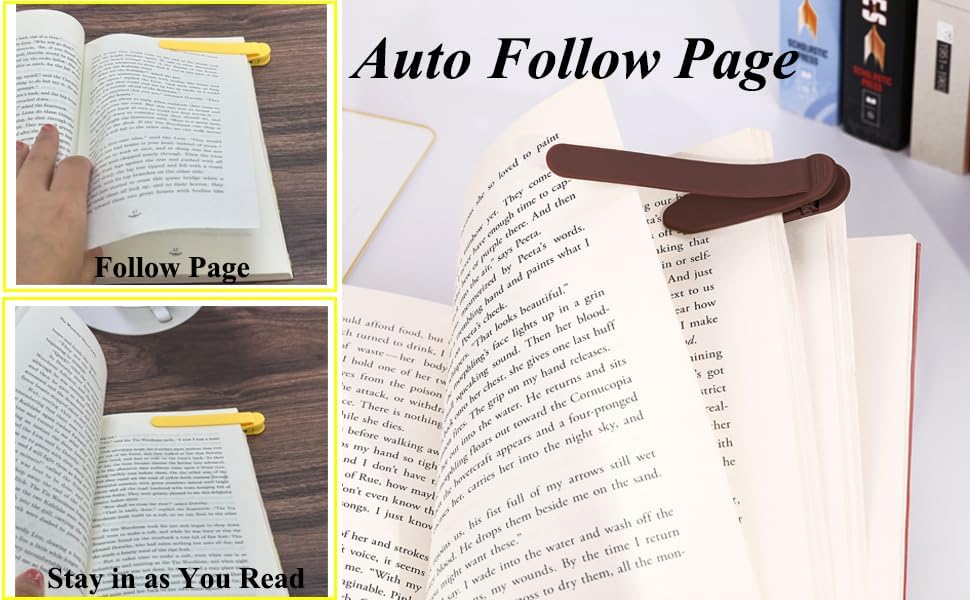 6Pcs Automatic Bookmark, Book Marks for Reading Women Men Kids, Silicone Bookmarks for Women, Unique Book Markers for Reading, Bookmarks Clip Page Holder Accessories for Book Lovers