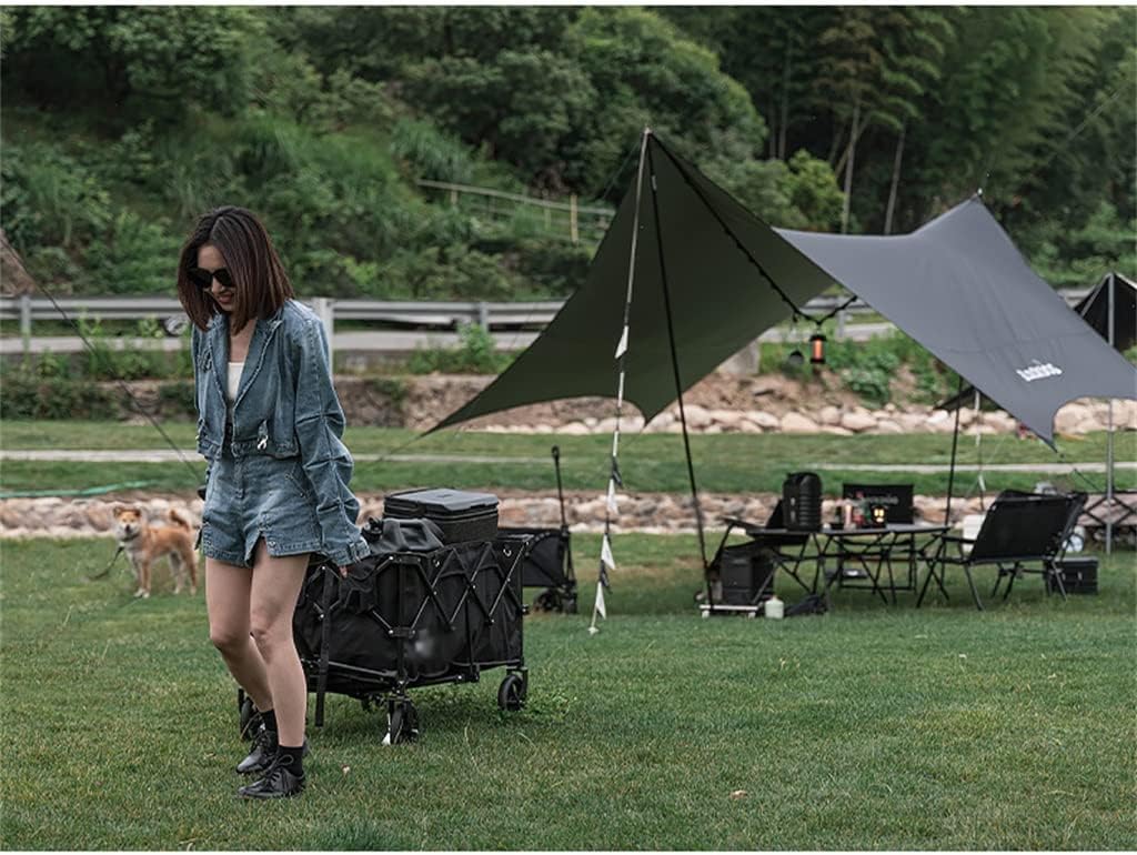 HBJWOV Natural Hiking 200L Outdoor Camp Transport Camping Barrow Portable Camper Storage Detachable Folding Push and Pull