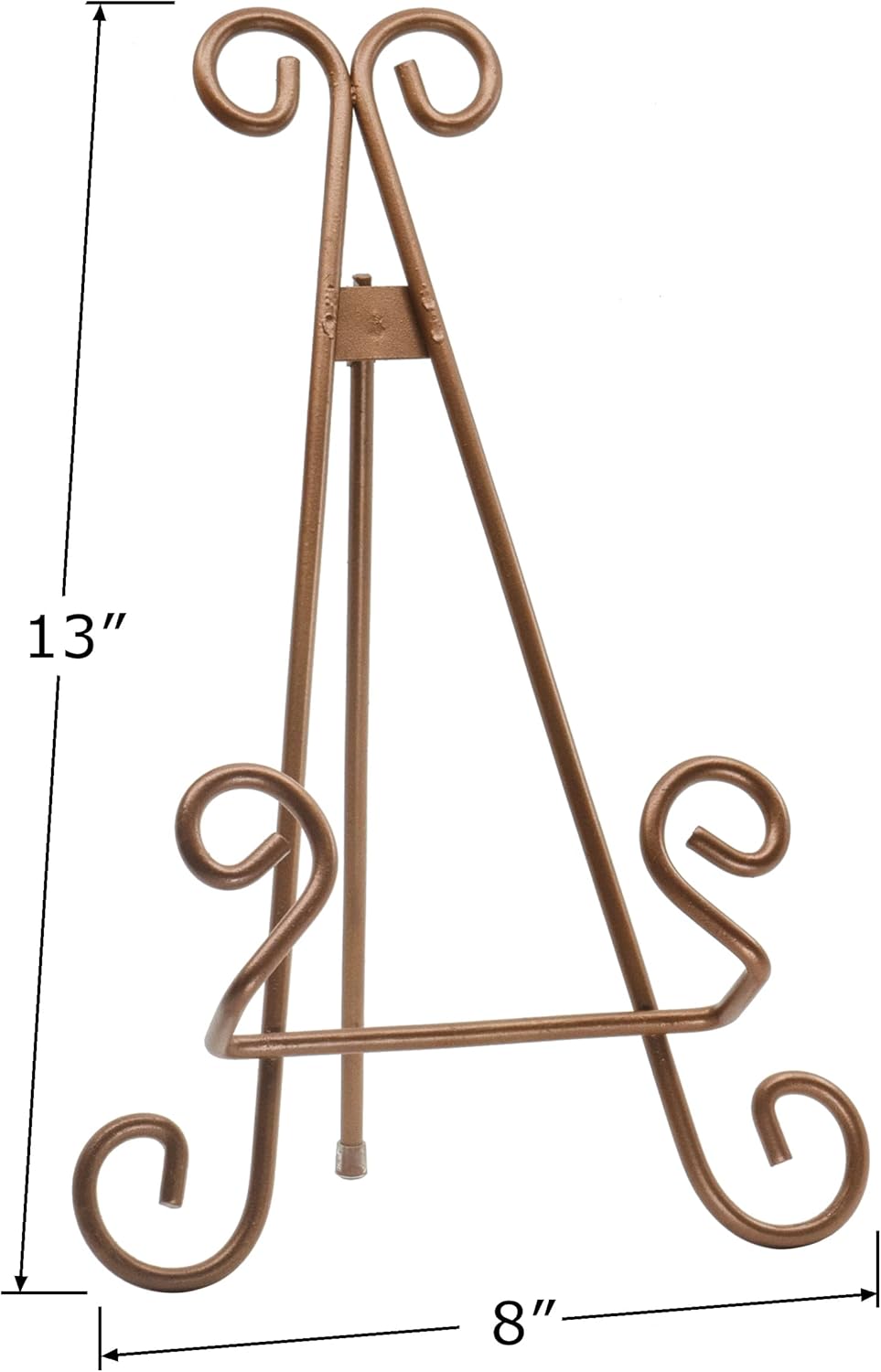 Red Co. Decorative Curved Plate Stand and Art Holder Easel in Copper Finish - 13"