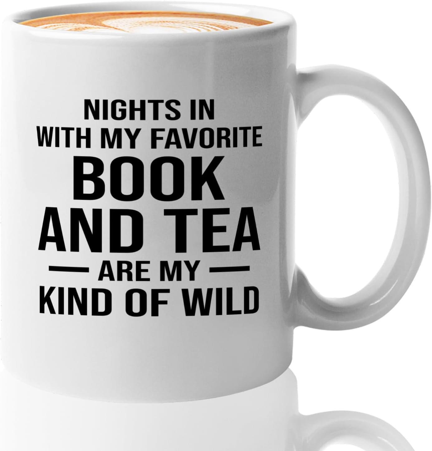 Book Lover Coffee Mug 11oz White -Book and Tea - Gift For Poets Bookish People Bibliophile Librarian Book Club Reader