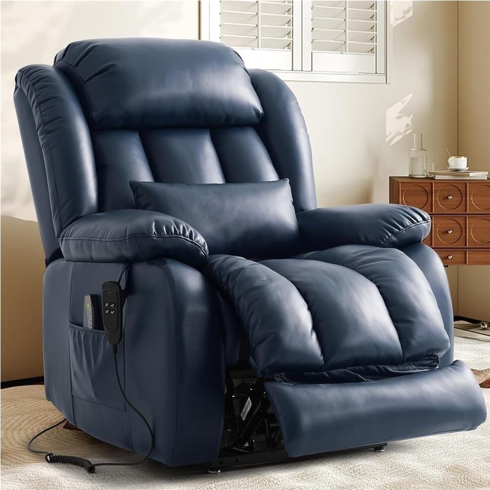 Extra Large Power Lift Recliner Chair with Dual Motor Heat Massage Infinite Position USB Charging Remote Control Lay Flat Recliners Chairs for Living Room Elderly Adult
