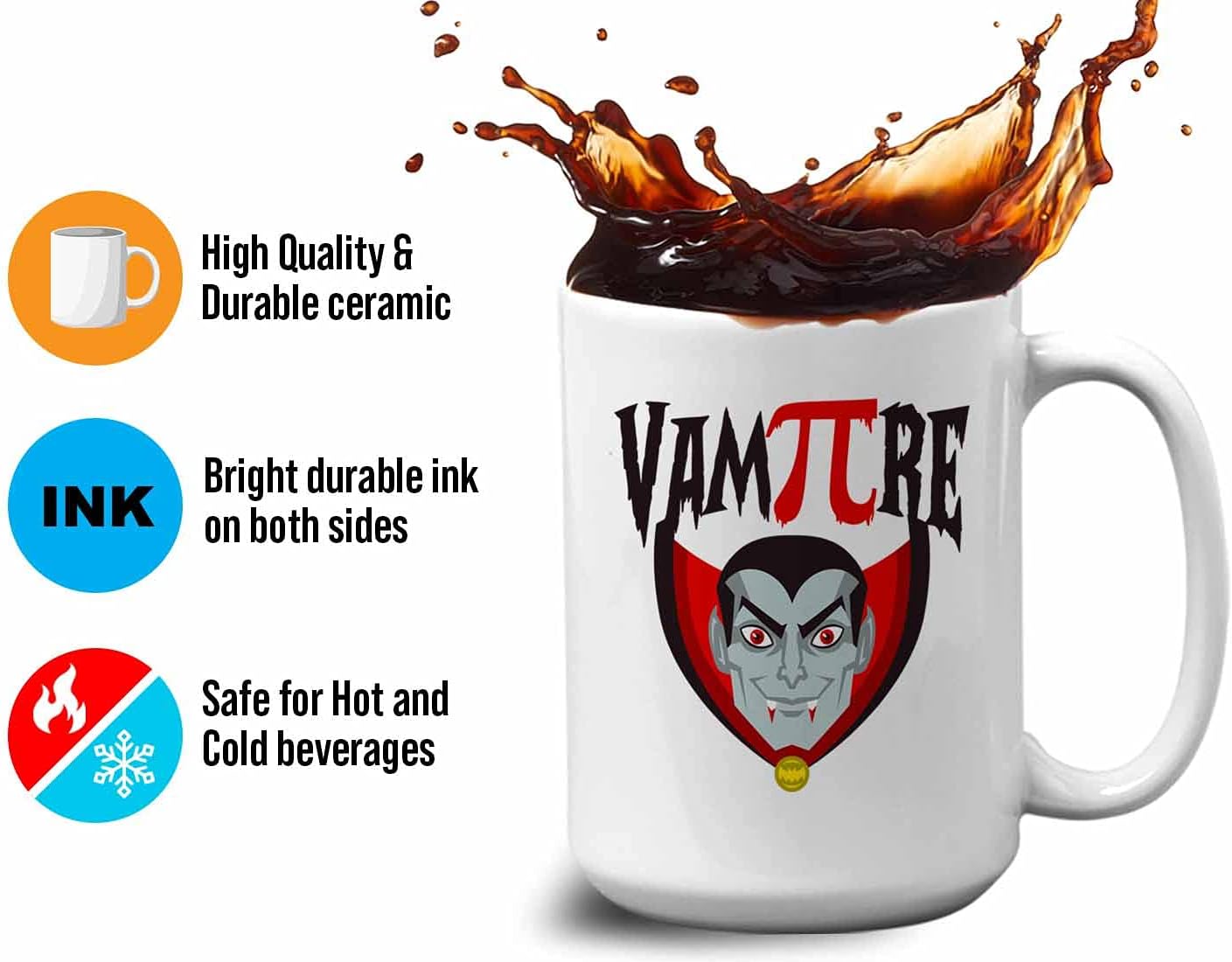 Bubble Hugs Math VamPIre Mug White 15 Oz - Funny Reading Book Lovers Literary librarian Halloween Reader - Hellowin, October, Costume, Cospla Horror, Ancient, Festival, Holida Decoration Ideas,