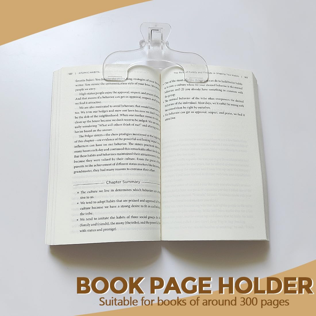 Transparent Book Page Holder for Reading, Book Opener Holder Convenient for Reading Teaching and Fixing Music Book, Page Marker Clips for Teacher Clerk