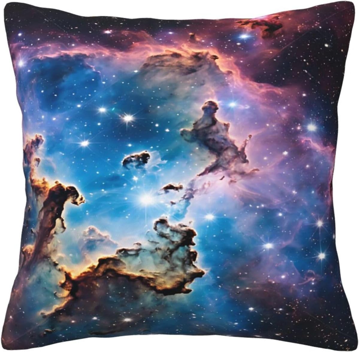 All-Season Square Pillow Covers 18"X18", Colorful Galaxy, Decorative Throw Pillow Covers for Sofa Bed Couch, Hidden Zipper Cushion Cover, Square Lumbar & Accent Pillowcases for Home Decor