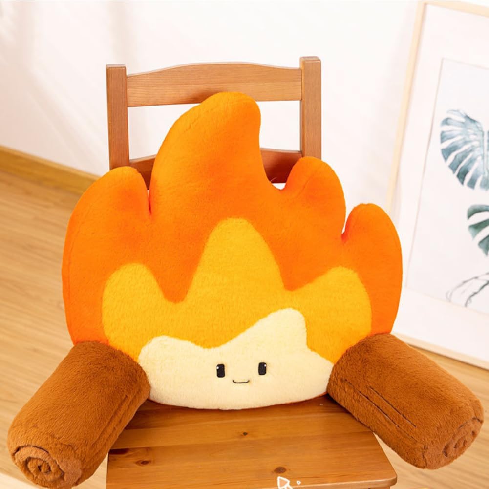 Reading Pillow for Sitting in Bed Funny Campfire Back Pillows Cartoon Bonfire Backrest on Chair, Couch, Bed, Sofa and Car