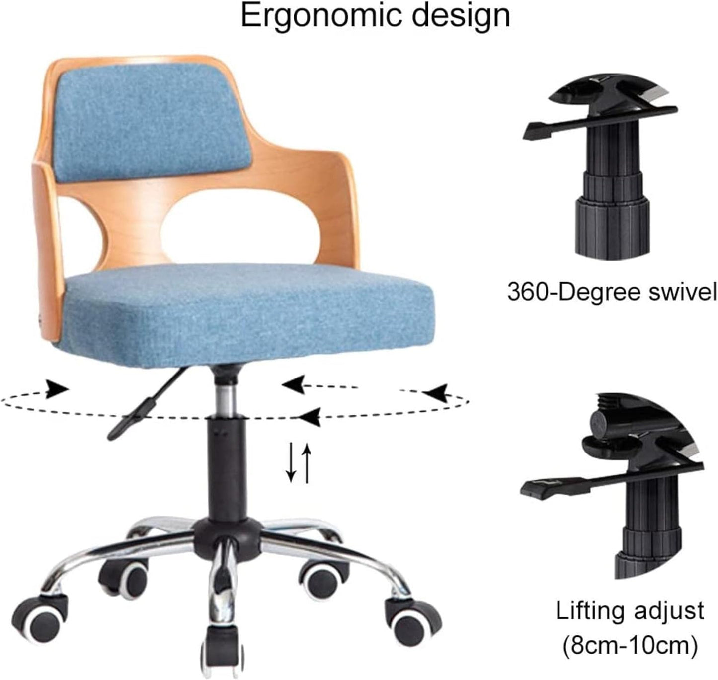 Office Chair Swivel Office Desk Chair Ergonomic Chair Cotton Linen Computer Chair 360°Swivel Chair Rocking Chair Chair (Color : Green)