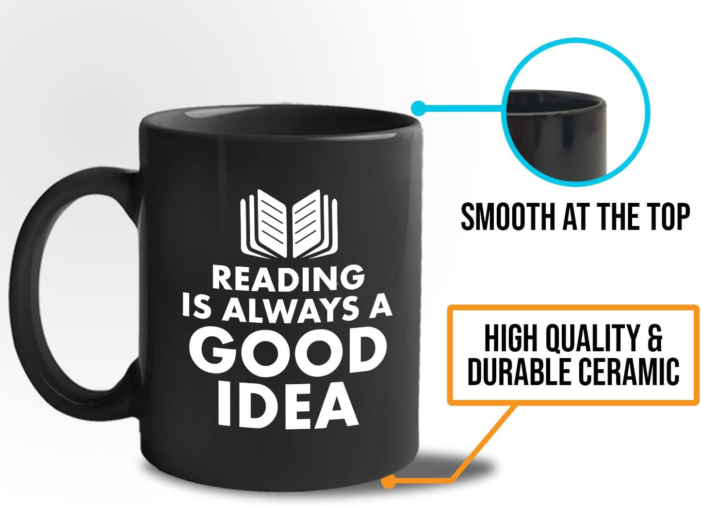 Book Lover Coffee Mug 11oz Black - reading is - Literary librarian Literature Bookworm Historian Public Library Curator Bibliophile Bibliolater