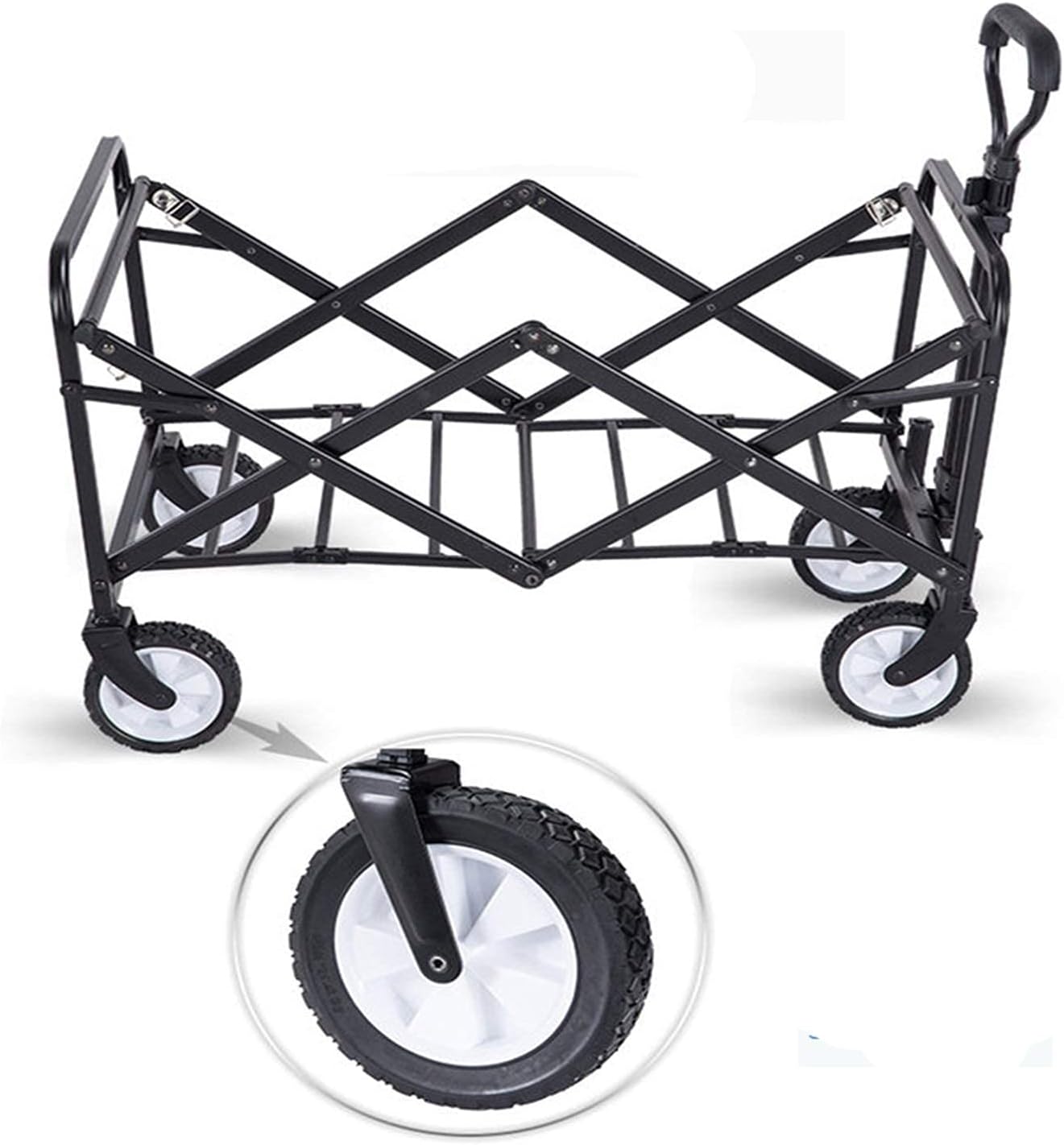Garden Cart Foldable Trolley Wagon 4 Wheel Foldable Portable Garden Cart for Outdoor Camping Beach Park Shopping Festival Pets (Q 1) (Q 7)