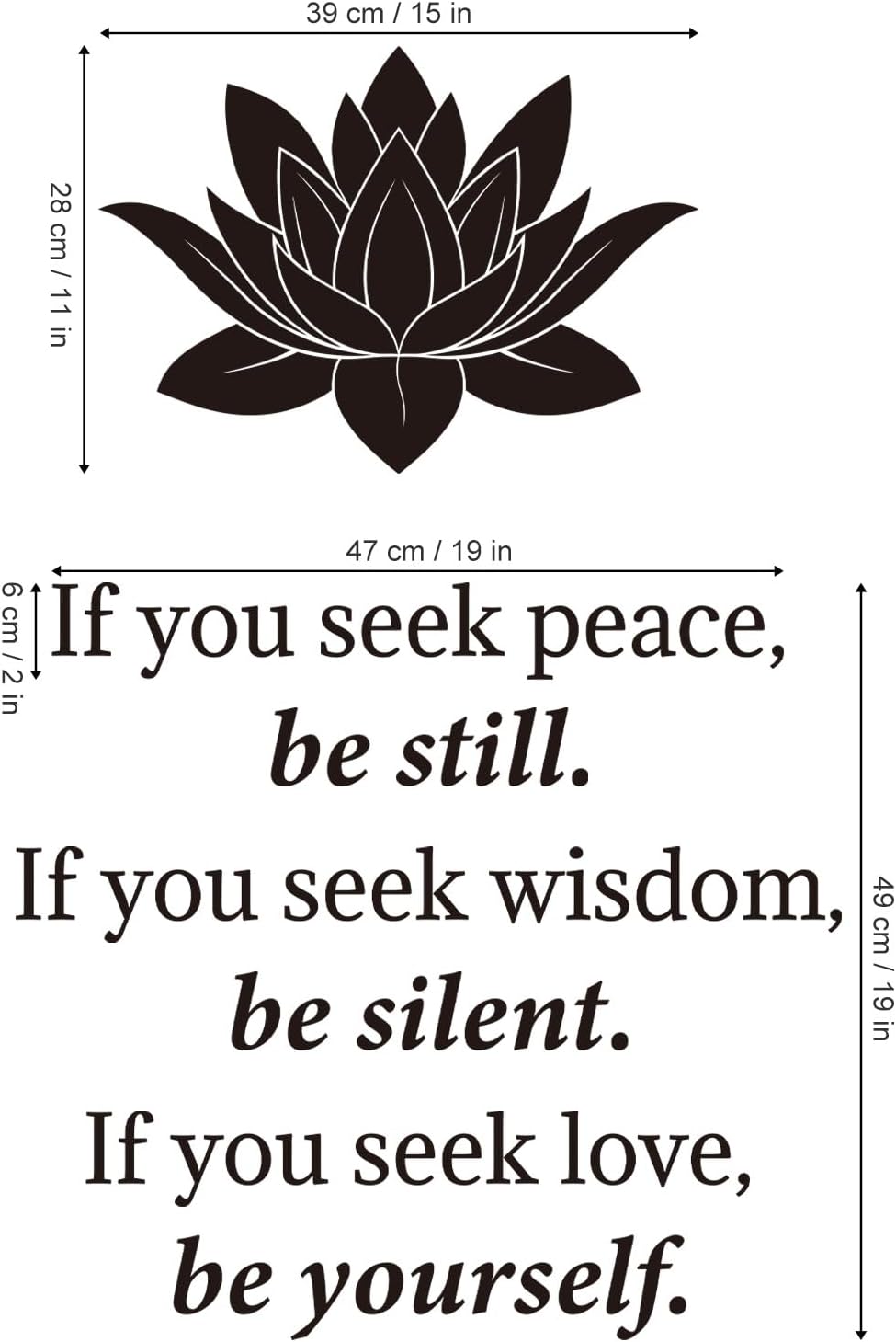 Decalmile Lotus Buddha Decal Quotes Be Yourself Inspirational Positive Black Letter Stickers Living Room Gym Bedroom Wall Decor