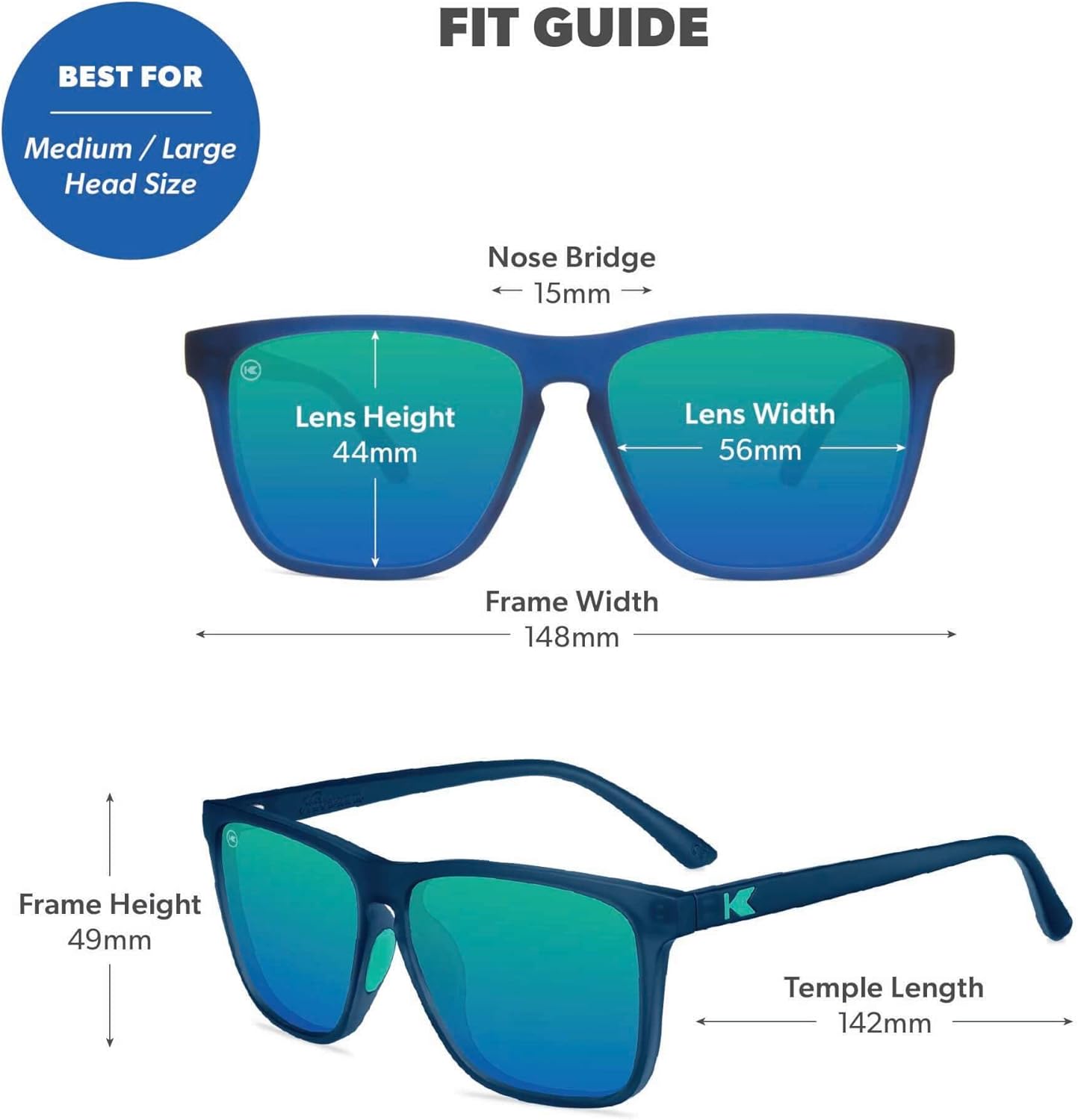 Knockaround Fast Lanes Sport Polarized Lightweight Sunglasses for Men & Women - UV400 Protection - Running