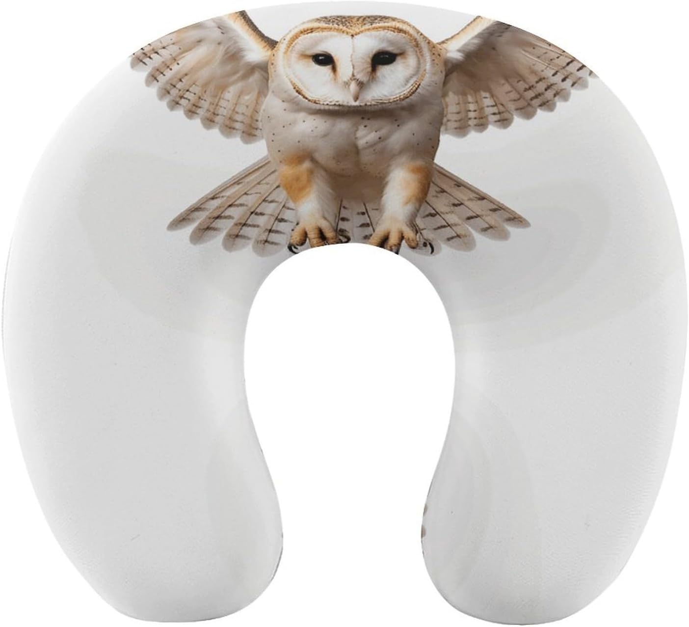 A Barn Owl Neck Pillow Memory Foam U Shaped Pillows Portable Pillows for Shoulder Travel Head Support Pillow with Concealed Zipper for Airplane Car Home Office