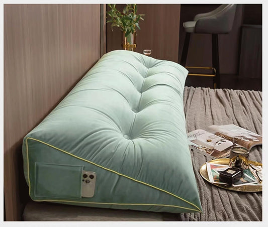 Large Headboard Backrest Triangular Reading Pillow Positioning Support Wedge Pillow for Bed Bolster Sofa Tatami Removable(Size:150x50x20cm,Color:E)