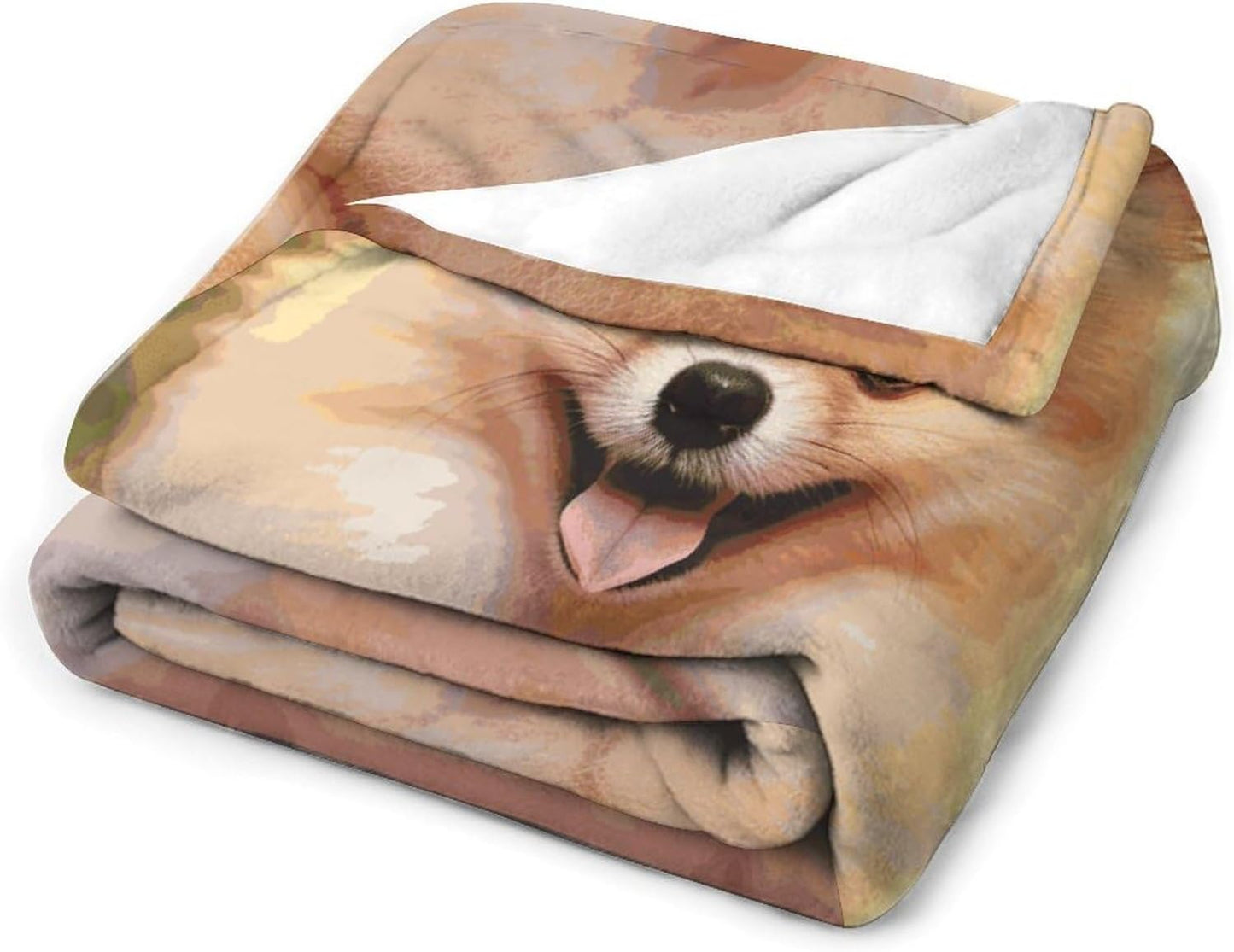 Short-haired Pomeranian Blanket Super Soft Lightweight Throw Blanket Cute Cozy Warm Bed Blanket Decorative Fuzzy Blanket All-Season Home Decor Gift for Sofa Couch Living Room 40"*50" （100 * 130cm）