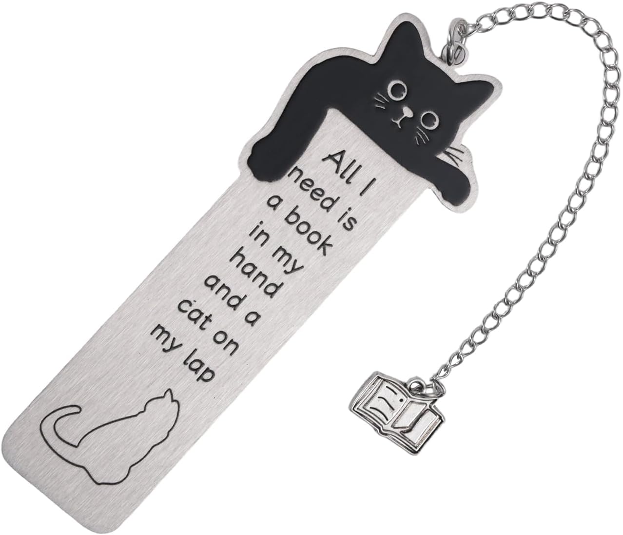Cat Bookmark, Zinc Alloy Pet Book Marker for Women Cute Animals Page Holder with Book Pendant Black Kitten Bookmark Gifts Funny Reading Accessories for Cat Lovers Avid Readers Women Men