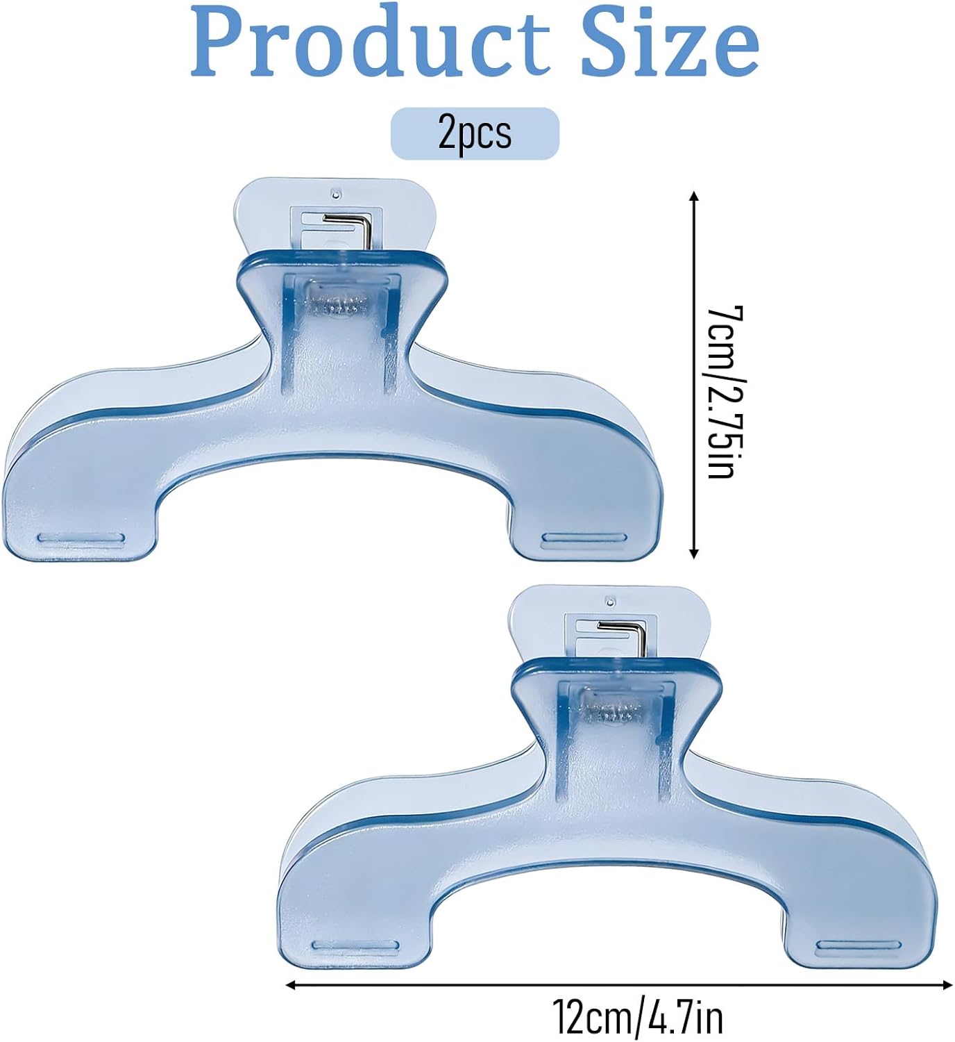 2PCS Journal Clip - Transparent & Blue Book Page Holder for Reading, Portable Journal Clips to Hold Open, Multifunctional Book Opener Holder, Books Reading Accessories for Teacher Clerk(Blue)