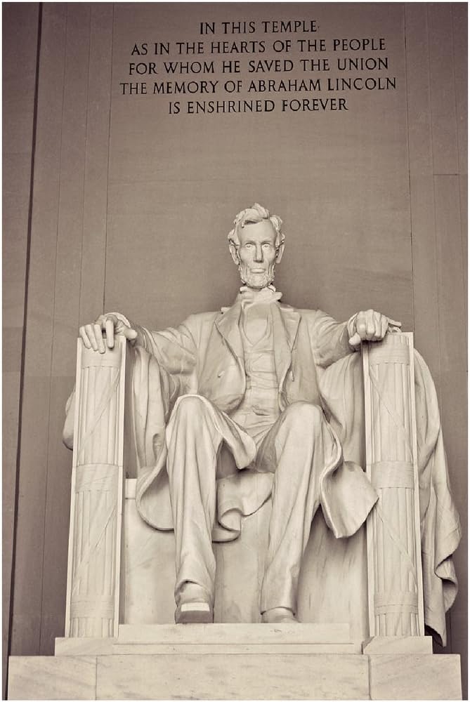 MR. CI JSC251 Lincoln Memorial Poster | 18-Inches by 12-Inches | Premium 100lb Gloss Poster Paper