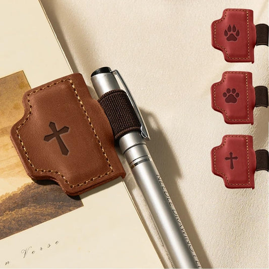 Personalized Magnetic Leather Pen Holder Bookmark, 2026 New Cross Magnetic Bookmark Pen Holder, Leather Book Mark for Men Women, Travelers, Teachers Readers Book Lovers Gifts