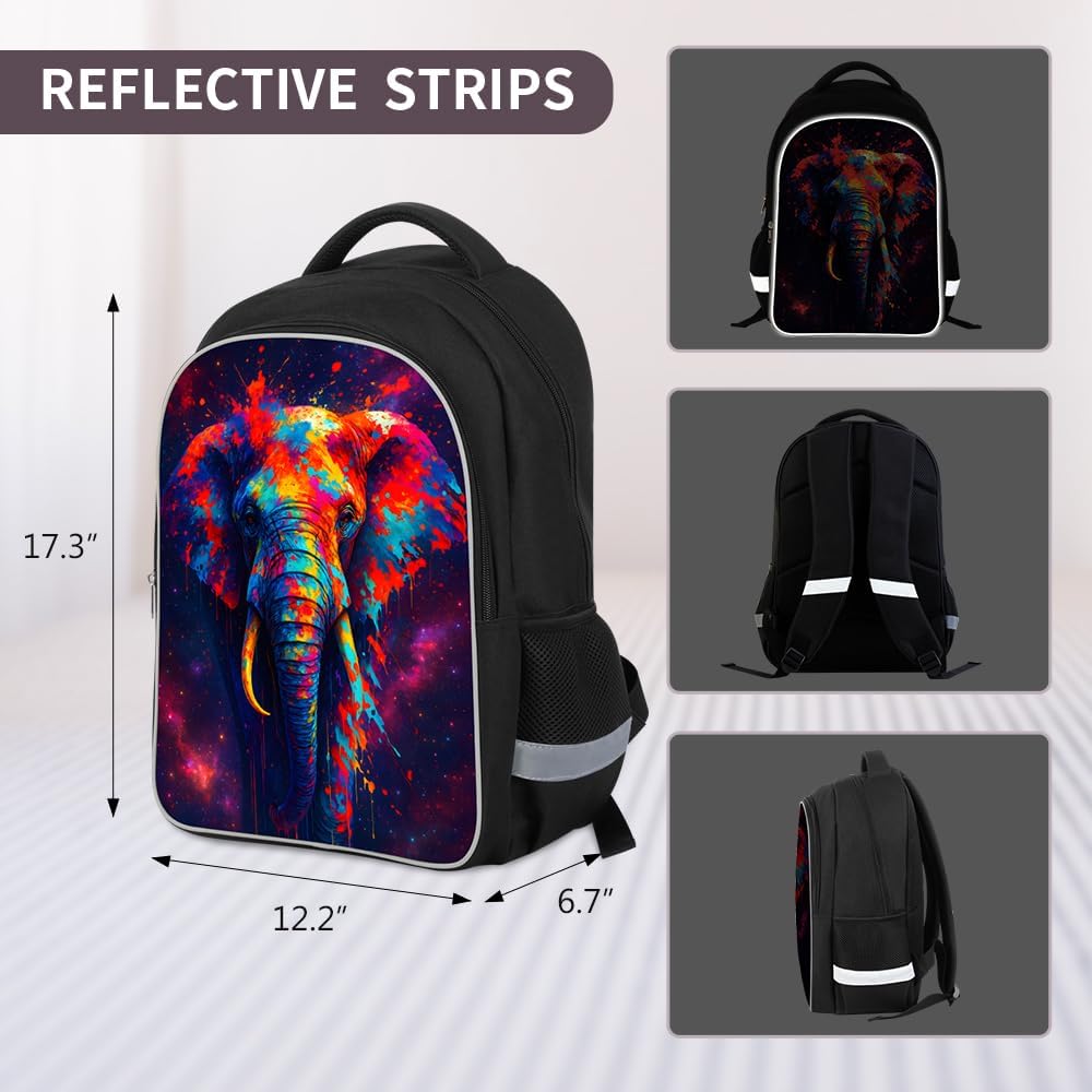 Kids Backpack for Boys Girls Preschool Kindergarten Backpacks Lightweight Elementary Middle School Bookbag with Lunch Box Set (Elephant)