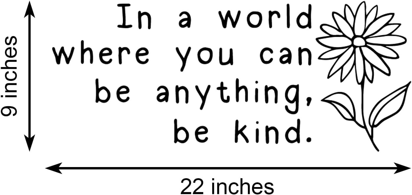 in a World Where You Can Be Anything Be Kind Inspirational Quotes Vinyl Wall Decals Motivational Saying Room Decor Art Lettering