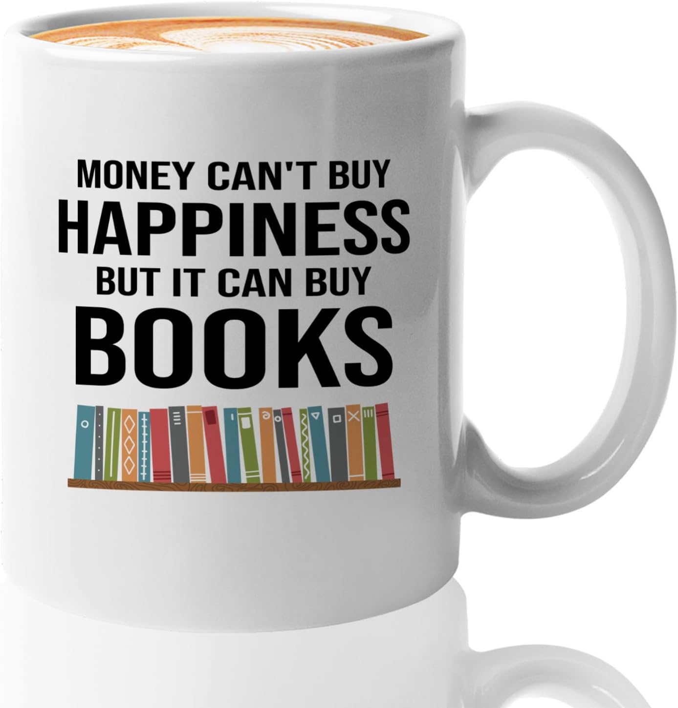 Book Lover Coffee Mug 11oz White -Can Buy Books - Gift For Poets Bookish People Bibliophile Librarian Book Club Reader