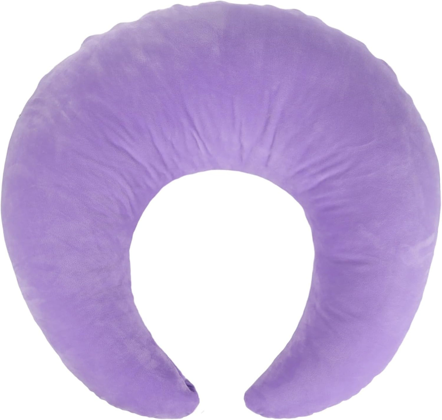 Violet U-Shaped Reading Pillow, 23.6 x 21.7 in Lap Support Pillow with Adjustable Strap, Crescent Design, PP Cotton Filling, Reading, Gaming, Arm, Back Support
